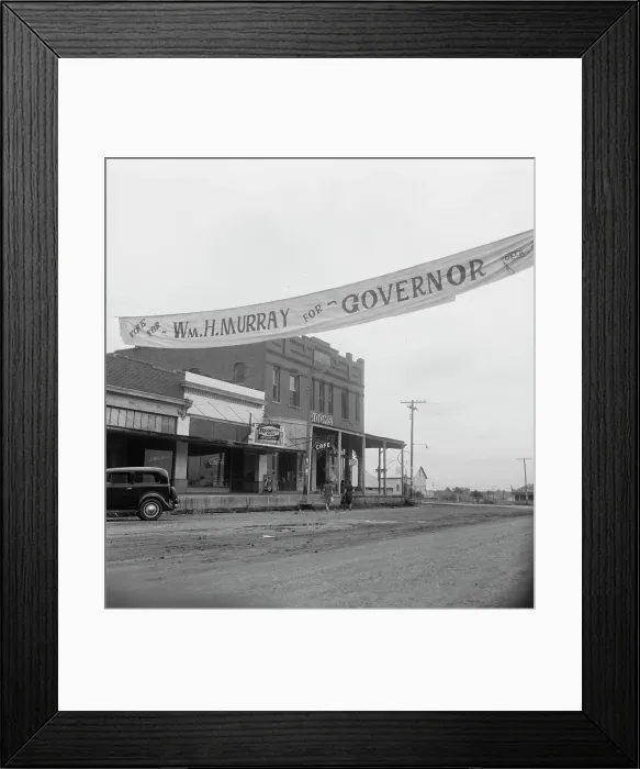 Framed Print : The town of Caddo in southeast Oklahoma, 1938. Creator: Dorothea Lange Framed Print : The town of Caddo in southeast Oklahoma, 1938. Creator: Dorothea Lange