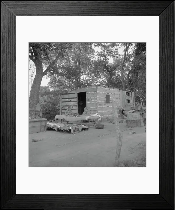 Framed Print : People living in miserable poverty, Elm Grove, Oklahoma County, Oklahoma, 1936. Creator: Dorothea Lange Framed Print : People living in miserable poverty, Elm Grove, Oklahoma County, Oklahoma, 1936. Creator: Dorothea Lange