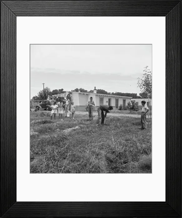 Framed Print : Sunday morning on the Baxter part-time farms project, Arizona, 1938. Creator: Dorothea Lange Framed Print : Sunday morning on the Baxter part-time farms project, Arizona, 1938. Creator: Dorothea Lange