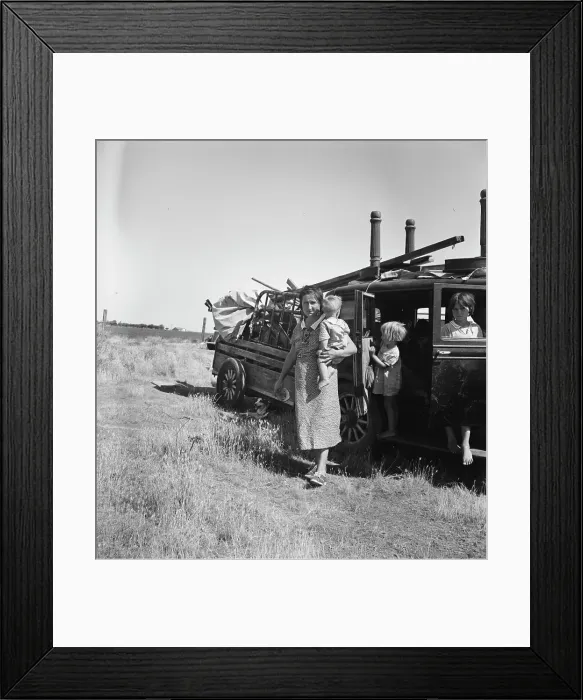 Framed Print : Migrant agricultural labor family, refugees from Texas, near Wasco, California, 1938. Creator: Dorothea Lange Framed Print : Migrant agricultural labor family, refugees from Texas, near Wasco, California, 1938. Creator: Dorothea Lange