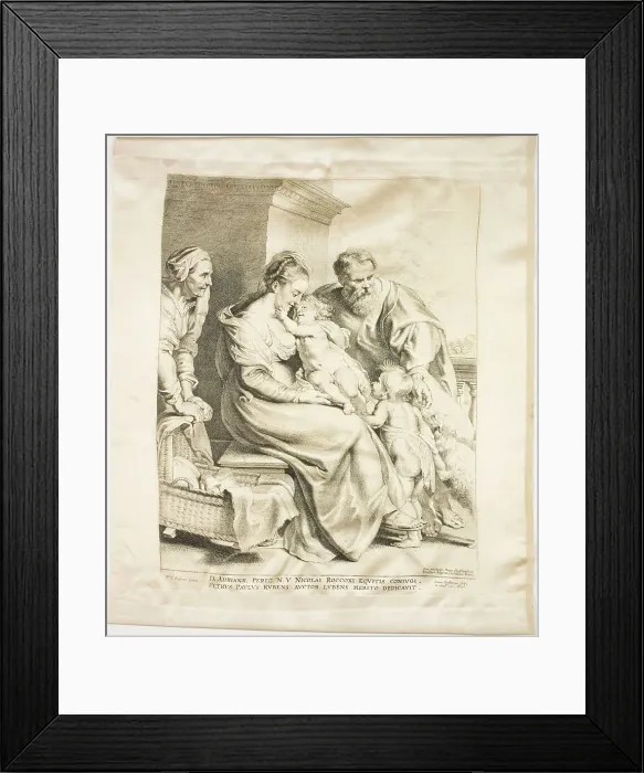 Framed Print : The Holy Family with Saint John and Saint Elizabeth, 1620. Creator: Lucas Vorsterman Framed Print : The Holy Family with Saint John and Saint Elizabeth, 1620. Creator: Lucas Vorsterman