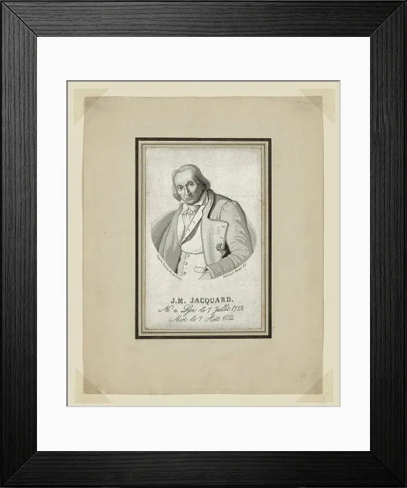 Framed Print : Portrait of Joseph Marie Jacquard (1752-1834), France, 19th century. Creator: Romier Balançard Framed Print : Portrait of Joseph Marie Jacquard (1752-1834), France, 19th century. Creator: Romier Balançard