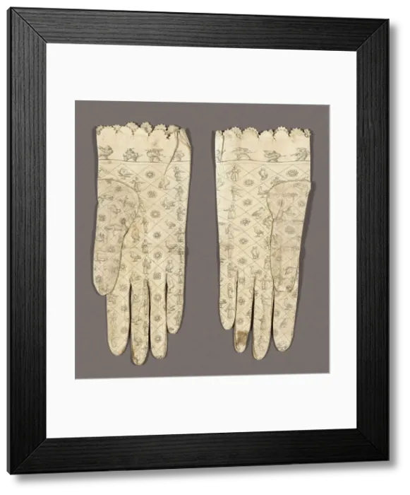 Framed Print : Pair of Gloves, Barcelona, c. 1800. Creator: Unknown Framed Print : Pair of Gloves, Barcelona, c. 1800. Creator: Unknown