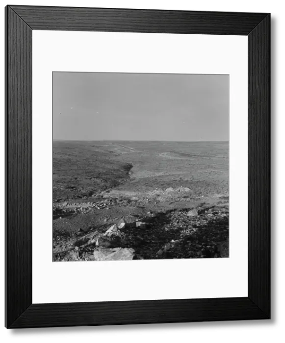 Framed Print : Desert and highway west of Roswell, New Mexico, 1938. Creator: Dorothea Lange Framed Print : Desert and highway west of Roswell, New Mexico, 1938. Creator: Dorothea Lange