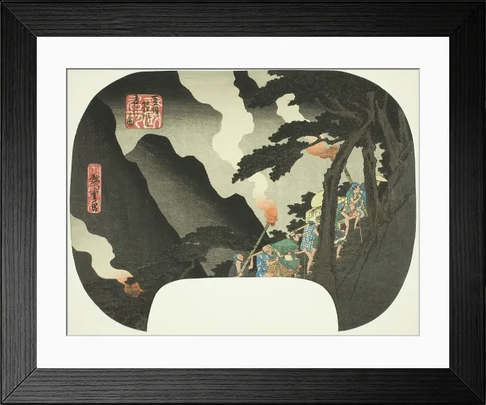 Framed Print : Traveling at Night in the Hakone Mountains on the Border of Izu and Sagami Provinces... c. 1830 / 44. Creator: Ando Hiroshige Framed Print : Traveling at Night in the Hakone Mountains on the Border of Izu and Sagami Provinces... c. 1830 / 44. Creator: Ando Hiroshige