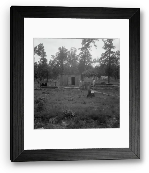 Framed Print : Slab house in clearing east of Atoka, Oklahoma, Atoka County, 1938. Creator: Dorothea Lange Framed Print : Slab house in clearing east of Atoka, Oklahoma, Atoka County, 1938. Creator: Dorothea Lange