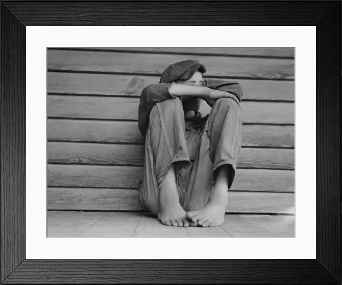 Framed Print : Sharecropper boy, Chesnee, South Carolina, 1937. Creator: Dorothea Lange Framed Print : Sharecropper boy, Chesnee, South Carolina, 1937. Creator: Dorothea Lange