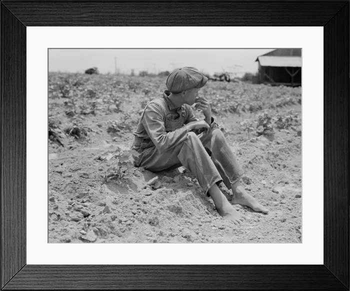 Framed Print : Sharecropper boy, Chesnee, South Carolina, 1937. Creator: Dorothea Lange Framed Print : Sharecropper boy, Chesnee, South Carolina, 1937. Creator: Dorothea Lange