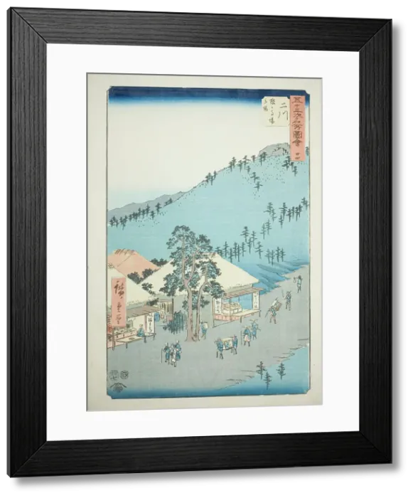 Framed Print : Futakawa: The Station at Surugababa (Futakawa, Sarugababa tateba), no. 34 from the series... 1855. Creator: Ando Hiroshige