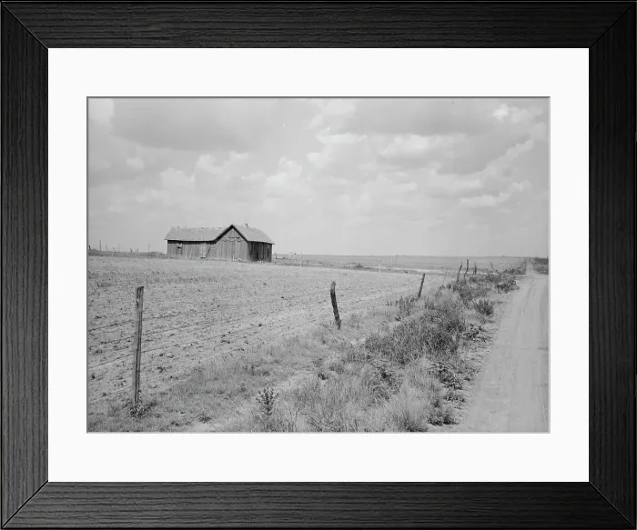 Framed Print : Abandoned farm on the edge of the Great Plains, Roswell (vicinity), New Mexico, 1938. Creator: Dorothea Lange Framed Print : Abandoned farm on the edge of the Great Plains, Roswell (vicinity), New Mexico, 1938. Creator: Dorothea Lange