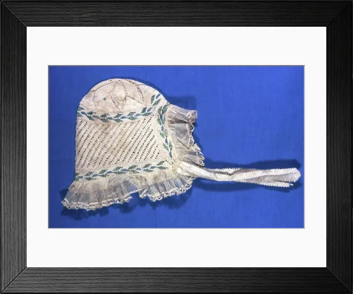 Framed Print : Baby's Bonnet, Norway, 18th century. Creator: Unknown Framed Print : Baby's Bonnet, Norway, 18th century. Creator: Unknown