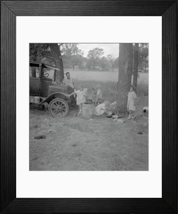 Framed Print : Migrant family from Oklahoma in Texas, 1936. Creator: Dorothea Lange Framed Print : Migrant family from Oklahoma in Texas, 1936. Creator: Dorothea Lange