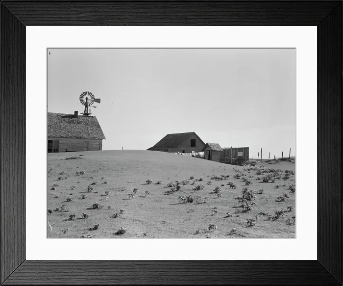 Framed Print : Dust Bowl farm, Coldwater District, near Dalhart, Texas, 1938. Creator: Dorothea Lange Framed Print : Dust Bowl farm, Coldwater District, near Dalhart, Texas, 1938. Creator: Dorothea Lange