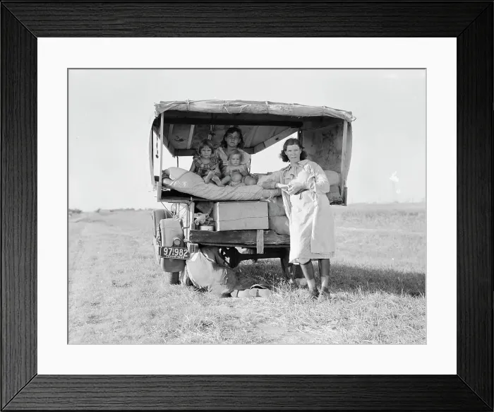 Framed Print : Family between Dallas and Austin, Texas, 1936. Creator: Dorothea Lange Framed Print : Family between Dallas and Austin, Texas, 1936. Creator: Dorothea Lange