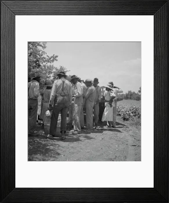 Framed Print : Lunchtime for cotton hoers, Mississippi Delta, 1937. Creator: Dorothea Lange Framed Print : Lunchtime for cotton hoers, Mississippi Delta, 1937. Creator: Dorothea Lange