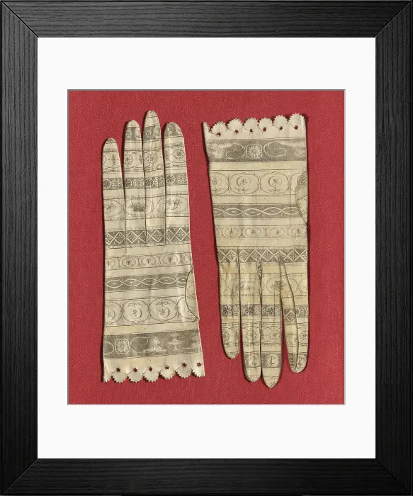 Framed Print : Pair of Gloves, Barcelona, c. 1800. Creator: Unknown Framed Print : Pair of Gloves, Barcelona, c. 1800. Creator: Unknown