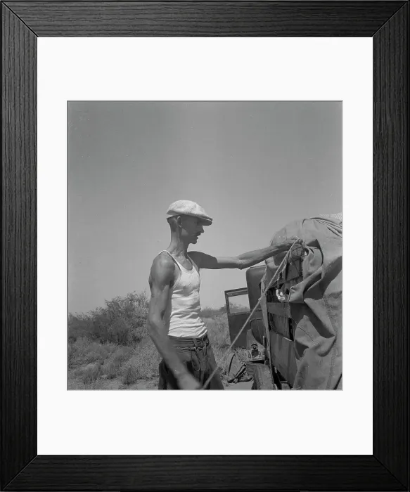 Framed Print : Tubercular father of a family of nine who are stranded in New Mexico with no money, 1936. Creator: Dorothea Lange Framed Print : Tubercular father of a family of nine who are stranded in New Mexico with no money, 1936. Creator: Dorothea Lange