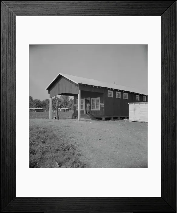 Framed Print : The cooperative store at the Delta cooperative farm near Clarksdale, Mississippi, 1937. Creator: Dorothea Lange Framed Print : The cooperative store at the Delta cooperative farm near Clarksdale, Mississippi, 1937. Creator: Dorothea Lange