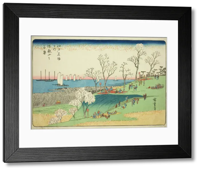 Framed Print : Cherry Blossoms in Full Bloom at Goten Hill (Gotenyama no hanazakari), from the series... c1832 / 34. Creator: Ando Hiroshige Framed Print : Cherry Blossoms in Full Bloom at Goten Hill (Gotenyama no hanazakari), from the series... c1832 / 34. Creator: Ando Hiroshige