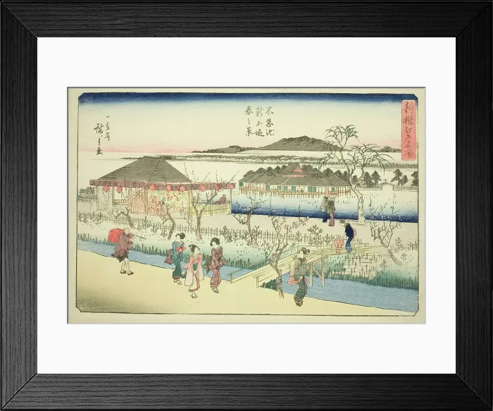 Framed Print : Spring View of the New Embankment at Shinobazu Pond (Shinobazu ike shin dote haru no... c. 1839 / 42. Creator: Ando Hiroshige) Framed Print : Spring View of the New Embankment at Shinobazu Pond (Shinobazu ike shin dote haru no... c. 1839 / 42. Creator: Ando Hiroshige)