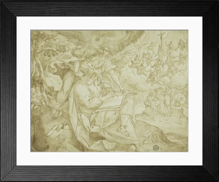 Framed Print : Saint Matthew with Adam and Eve and the Tree of Jesse, n.d. Creator: Martin de Vos Framed Print : Saint Matthew with Adam and Eve and the Tree of Jesse, n.d. Creator: Martin de Vos