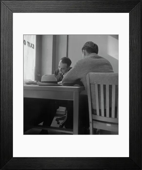 Framed Print : The interview for unemployment compensation, San Francisco, California, 1938. Creator: Dorothea Lange Framed Print : The interview for unemployment compensation, San Francisco, California, 1938. Creator: Dorothea Lange