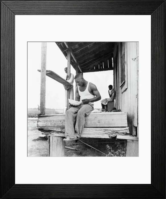 Framed Print : Sharecropper eating near Clarksdale, Mississippi, 1937. Creator: Dorothea Lange Framed Print : Sharecropper eating near Clarksdale, Mississippi, 1937. Creator: Dorothea Lange