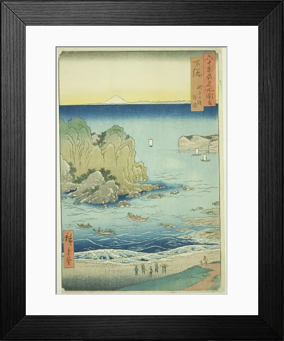 Framed Print : Shimosa Province: Choshi Beach on the Outer Bay (Shimosa, Choshi no hama Toura), from the... 1853. Creator: Ando Hiroshige Framed Print : Shimosa Province: Choshi Beach on the Outer Bay (Shimosa, Choshi no hama Toura), from the... 1853. Creator: Ando Hiroshige