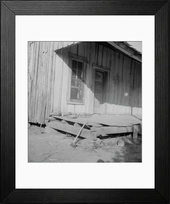 Framed Print : Sharecropper's cabin, Mississippi, 1937. Creator: Dorothea Lange Framed Print : Sharecropper's cabin, Mississippi, 1937. Creator: Dorothea Lange