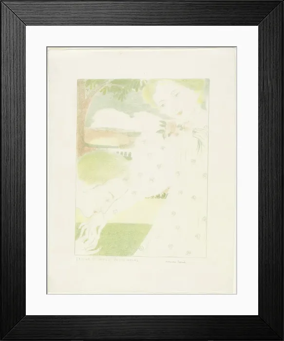 Framed Print : And It is the Caress of Their Hands, plate eight from Love, 1898, published 1899. Creator: Maurice Denis Framed Print : And It is the Caress of Their Hands, plate eight from Love, 1898, published 1899. Creator: Maurice Denis