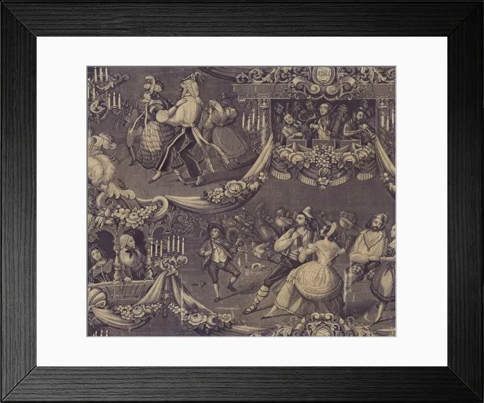 Framed Print : Le Bal (The Costume Ball) (Furnishing Fabric), France, 1827 / 40. Creator: Unknown