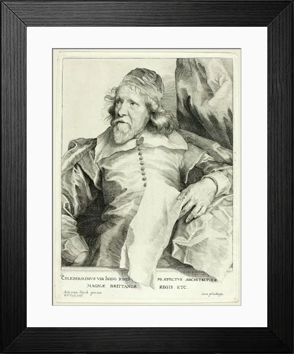 Framed Print : Inigo Jones, 1630 / 36, printed c. 1800. Creator: Robert van Voerst Framed Print : Inigo Jones, 1630 / 36, printed c. 1800. Creator: Robert van Voerst