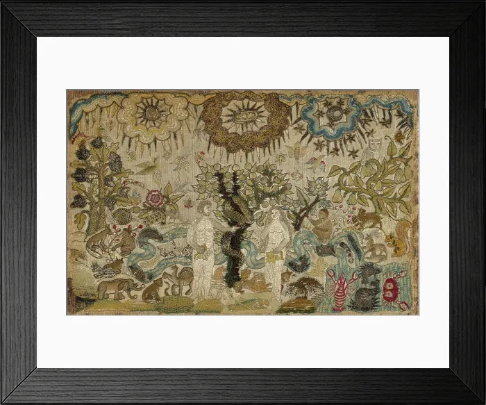 Framed Print : Picture (Depicting the Creation), England, 17th century. Creator: Unknown Framed Print : Picture (Depicting the Creation), England, 17th century. Creator: Unknown