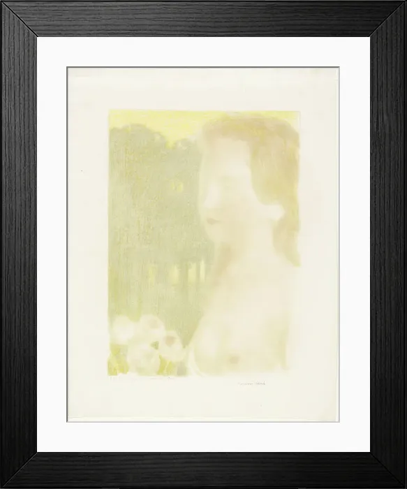 Framed Print : She was More Beautiful Than Dreams, plate seven from Love, 1898, published 1899. Creator: Maurice Denis Framed Print : She was More Beautiful Than Dreams, plate seven from Love, 1898, published 1899. Creator: Maurice Denis