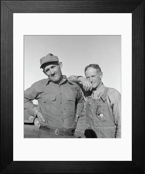 Framed Print : Heads of families on the Mineral King cooperative farm, Tulare County, California, 1938. Creator: Dorothea Lange Framed Print : Heads of families on the Mineral King cooperative farm, Tulare County, California, 1938. Creator: Dorothea Lange