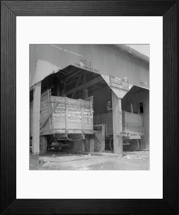 Framed Print : The cotton gin near Robstown, Texas, 1936. Creator: Dorothea Lange Framed Print : The cotton gin near Robstown, Texas, 1936. Creator: Dorothea Lange
