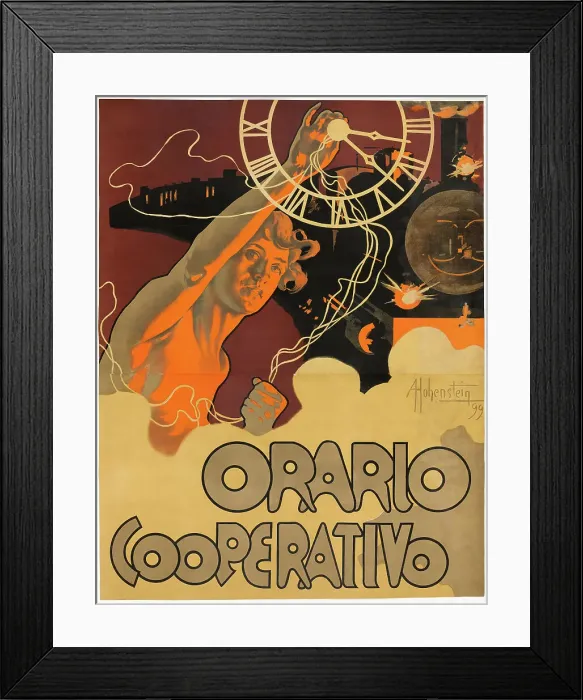 Framed Print : Time Cooperative, 1899. Creator: Adolf Hohenstein Framed Print : Time Cooperative, 1899. Creator: Adolf Hohenstein