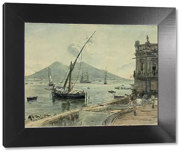 Naples with Mt. Vesuvius, 1835. Creator: Rudolf von Alt