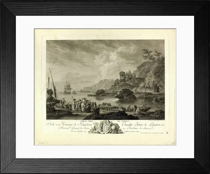 Framed Print : Gulf near Naples, 1754 / 1808. Creator: Adrian Zingg Framed Print : Gulf near Naples, 1754 / 1808. Creator: Adrian Zingg