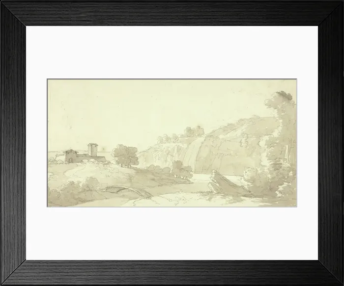 Framed Print : Panoramic Italian Landscape, n.d. Creator: Pierre Antoine Mongin Framed Print : Panoramic Italian Landscape, n.d. Creator: Pierre Antoine Mongin