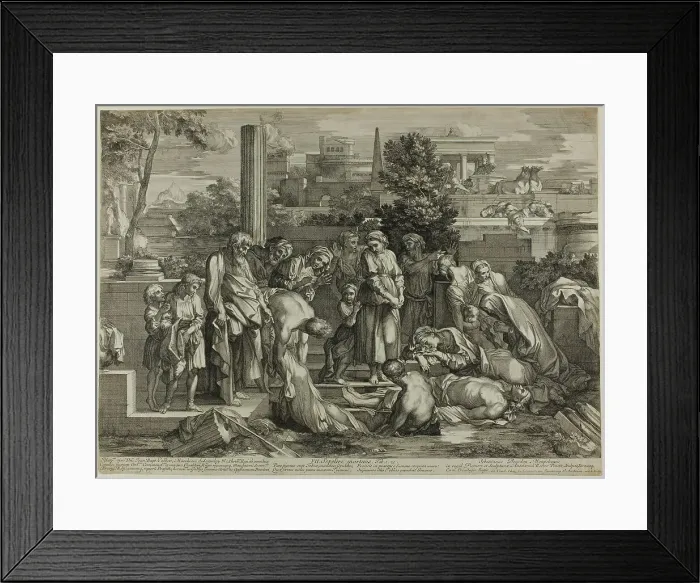 Framed Print : To Bury the Dead, from The Works of Mercy, 1656–57. Creator: Sébastien Bourdon Framed Print : To Bury the Dead, from The Works of Mercy, 1656–57. Creator: Sébastien Bourdon
