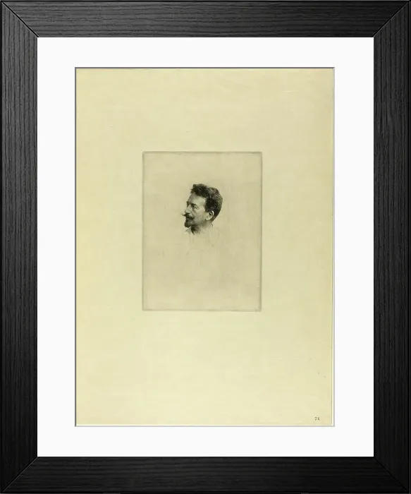 Framed Print : Portrait of Félicien Rops, c. 1895. Creator: Adrien Lambert Jean de Witte Framed Print : Portrait of Félicien Rops, c. 1895. Creator: Adrien Lambert Jean de Witte
