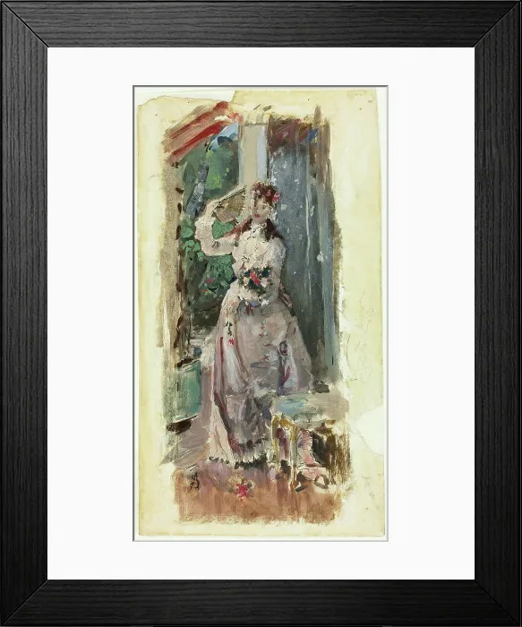Framed Print : The Corner of the Balcony, c. 1877. Creator: Alfred Stevens Framed Print : The Corner of the Balcony, c. 1877. Creator: Alfred Stevens