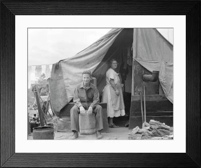 Framed Print : Part of migrant family of five, encamped near Porterville, California, 1936. Creator: Dorothea Lange Framed Print : Part of migrant family of five, encamped near Porterville, California, 1936. Creator: Dorothea Lange