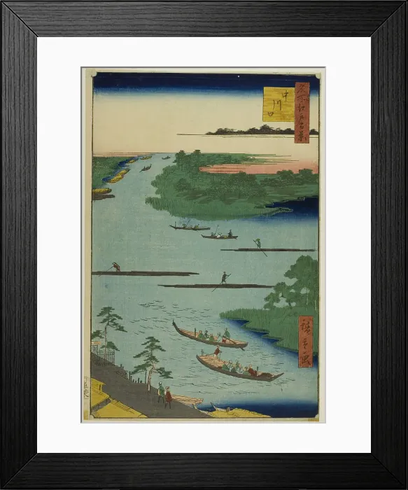 Framed Print : Mouth of the Nakawaga River (Nakagawaguchi), from the series “One Hundred Famous... 1857. Creator: Ando Hiroshige Framed Print : Mouth of the Nakawaga River (Nakagawaguchi), from the series “One Hundred Famous... 1857. Creator: Ando Hiroshige