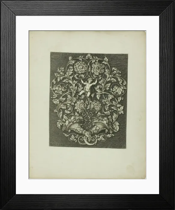 Framed Print : Plate Three, from A New Book of Ornaments, 1704. Creator: Simon Gribelin Framed Print : Plate Three, from A New Book of Ornaments, 1704. Creator: Simon Gribelin