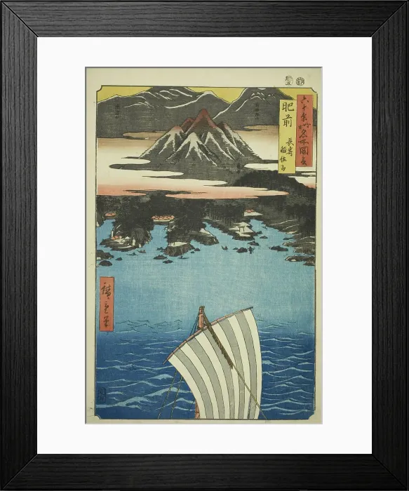 Framed Print : Hizen Province: Mount Inasa in Nagasaki (Hizen, Nagasaki Inasayama), from the series Famo... 1853. Creator: Ando Hiroshige. Hizen Province: Mount Inasa in Nagasaki (Hizen, Nagasaki Inasayama), from the series Famo... 1853 Framed Print : Hizen Province: Mount Inasa in Nagasaki (Hizen, Nagasaki Inasayama), from the series Famo... 1853. Creator: Ando Hiroshige. Hizen Province: Mount Inasa in Nagasaki (Hizen, Nagasaki Inasayama), from the series Famo... 1853