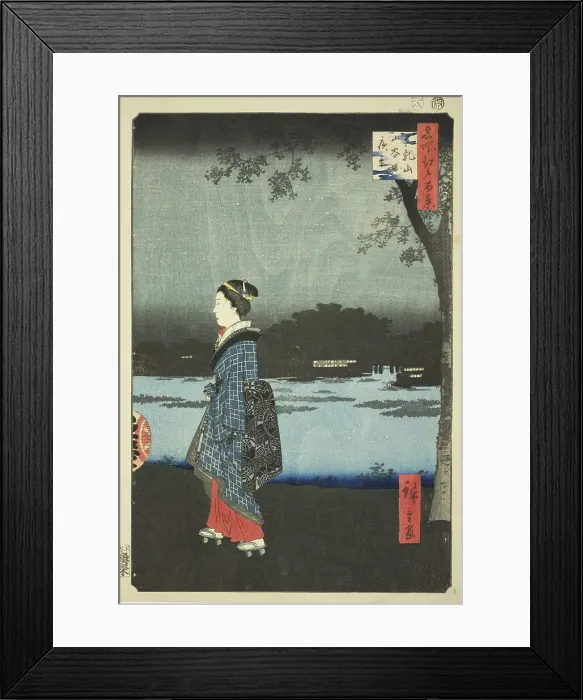 Framed Print : Night View of Matsuchi Hill and the San'ya Canal (Matsuchiyama San'yabori yakei), from the... 1857. Creator: Ando Hiroshige Framed Print : Night View of Matsuchi Hill and the San'ya Canal (Matsuchiyama San'yabori yakei), from the... 1857. Creator: Ando Hiroshige