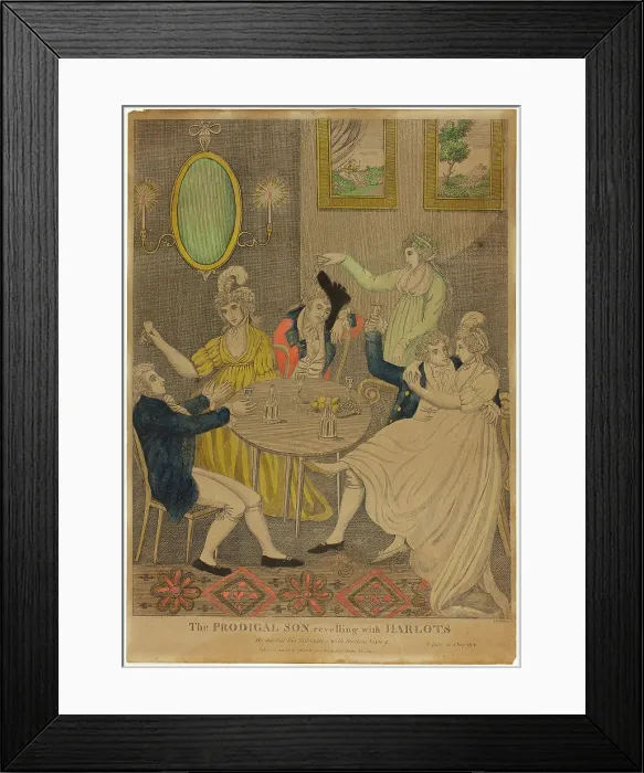 Framed Print : The Prodigal Son with Harlots, n.d. Creator: Amos Doolittle Framed Print : The Prodigal Son with Harlots, n.d. Creator: Amos Doolittle