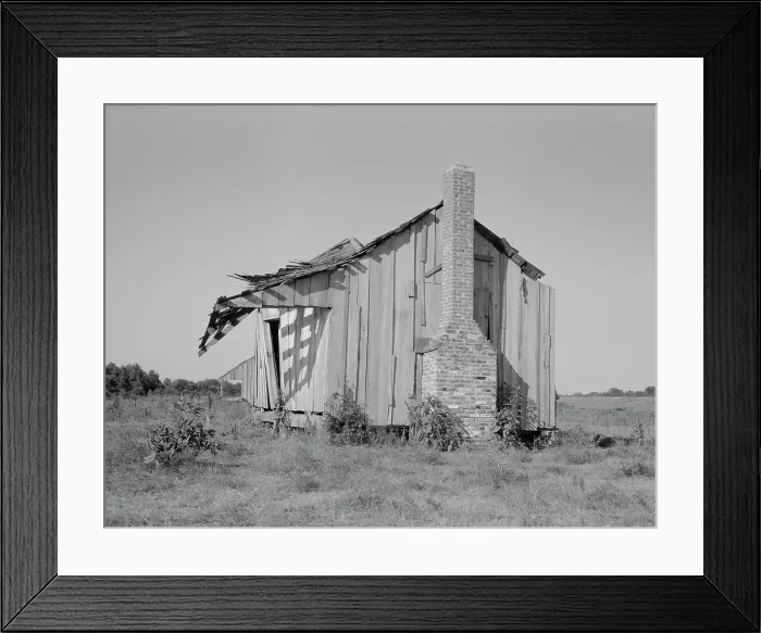 Framed Print : An abandoned tenant cabin of the Mississippi Delta, 1937. Creator: Dorothea Lange Framed Print : An abandoned tenant cabin of the Mississippi Delta, 1937. Creator: Dorothea Lange